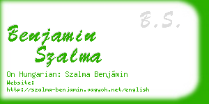 benjamin szalma business card